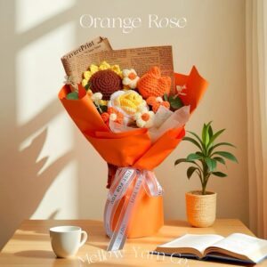 Handmade Floral Crochet Rose Bouquet