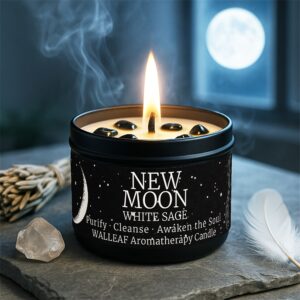 Luxury Sage Manifestation Crystal Candle