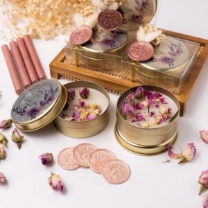 Personalized Floral Soy Tin Candle